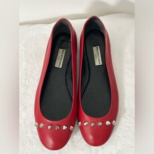 Balenciaga red flat shoes, size 6 in very good condition. Fairly used nice.